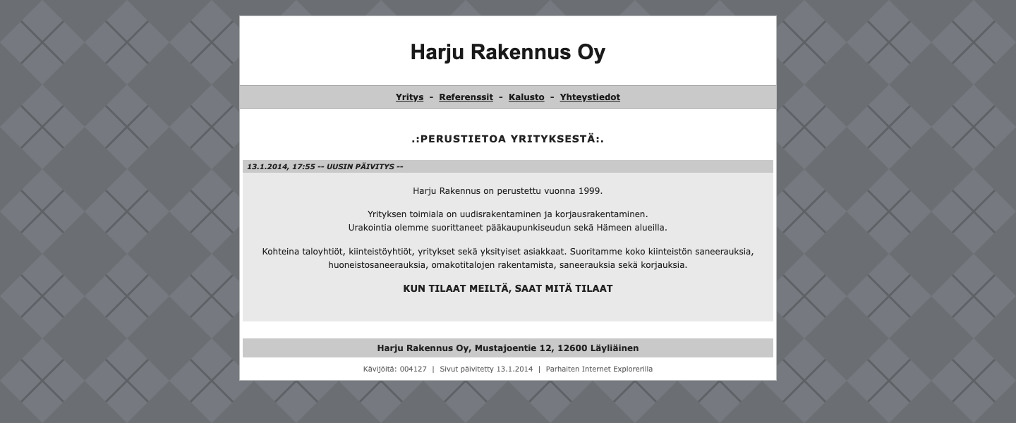 Rakennusliike: Ennen